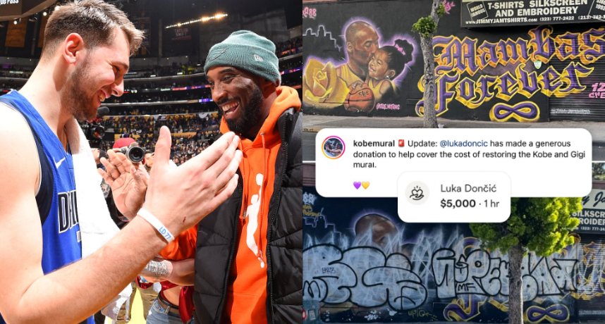 洛城接班人展現霸氣！Kobe、Gigi 致敬塗鴉壁畫遭破壞，Luka Dončić 霸氣捐款全部修復費用！
